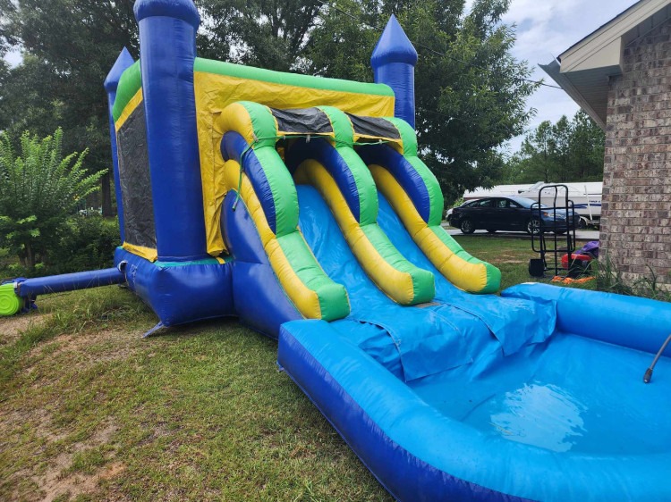 Blue and Yellow Bounce house